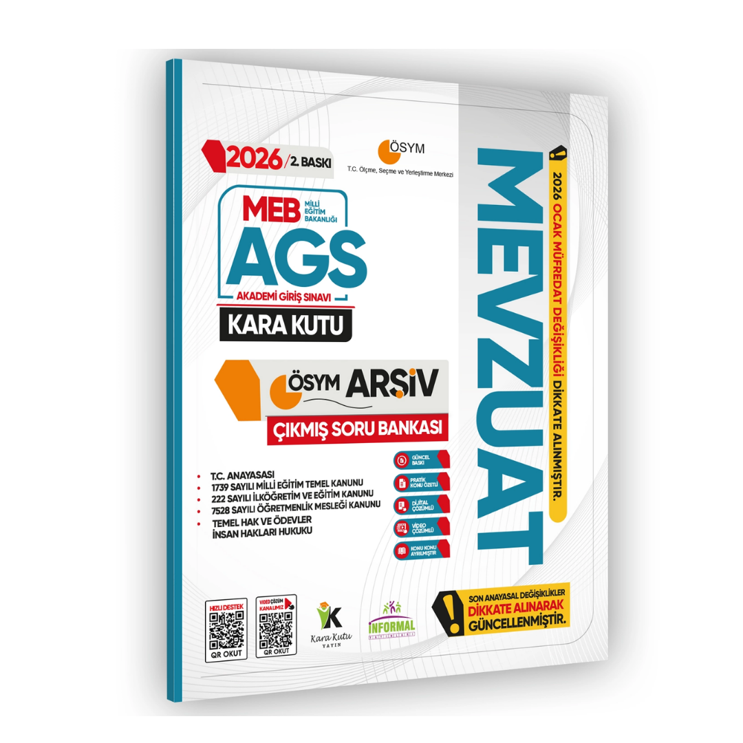 2026 MEB-AGS MEVZUAT Kara Kutu ÖSYM Çıkmış Soru Havuzu Bankası Konu Özetli Dijital Çözümlü İnformal Yayınları