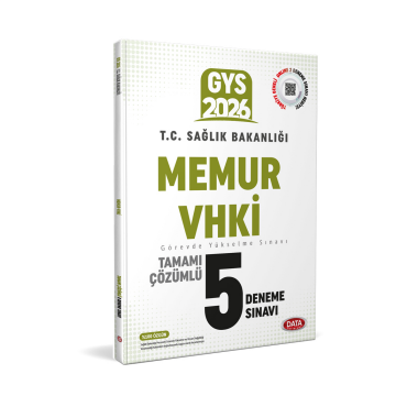Data Yayınları GYS T.C. Sağlık Bakanlığı Memur VHKİ Tamamı Çözümlü 5 Deneme Sınavı