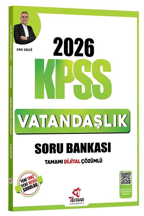 Tekrar Akademi Yayınları 2026 KPSS Vatandaşlık Soru Bankası Çözümlü - Can Selvi