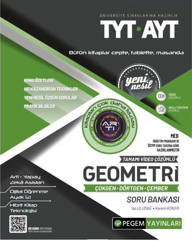 TYT-AYT Geometri Çokgen-Dörtgen-Çember Soru Bankası Pegem Akademi
