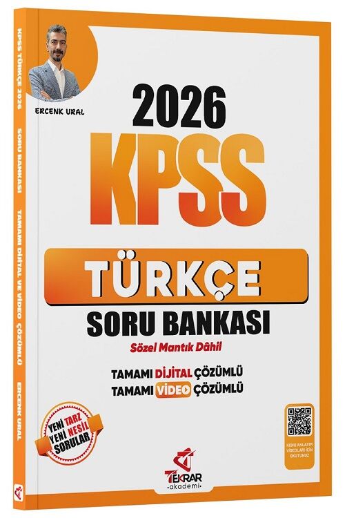 Tekrar Akademi 2026 KPSS Türkçe Soru Bankası Çözümlü - Ercenk Ural Tekrar Akademi Yayınları