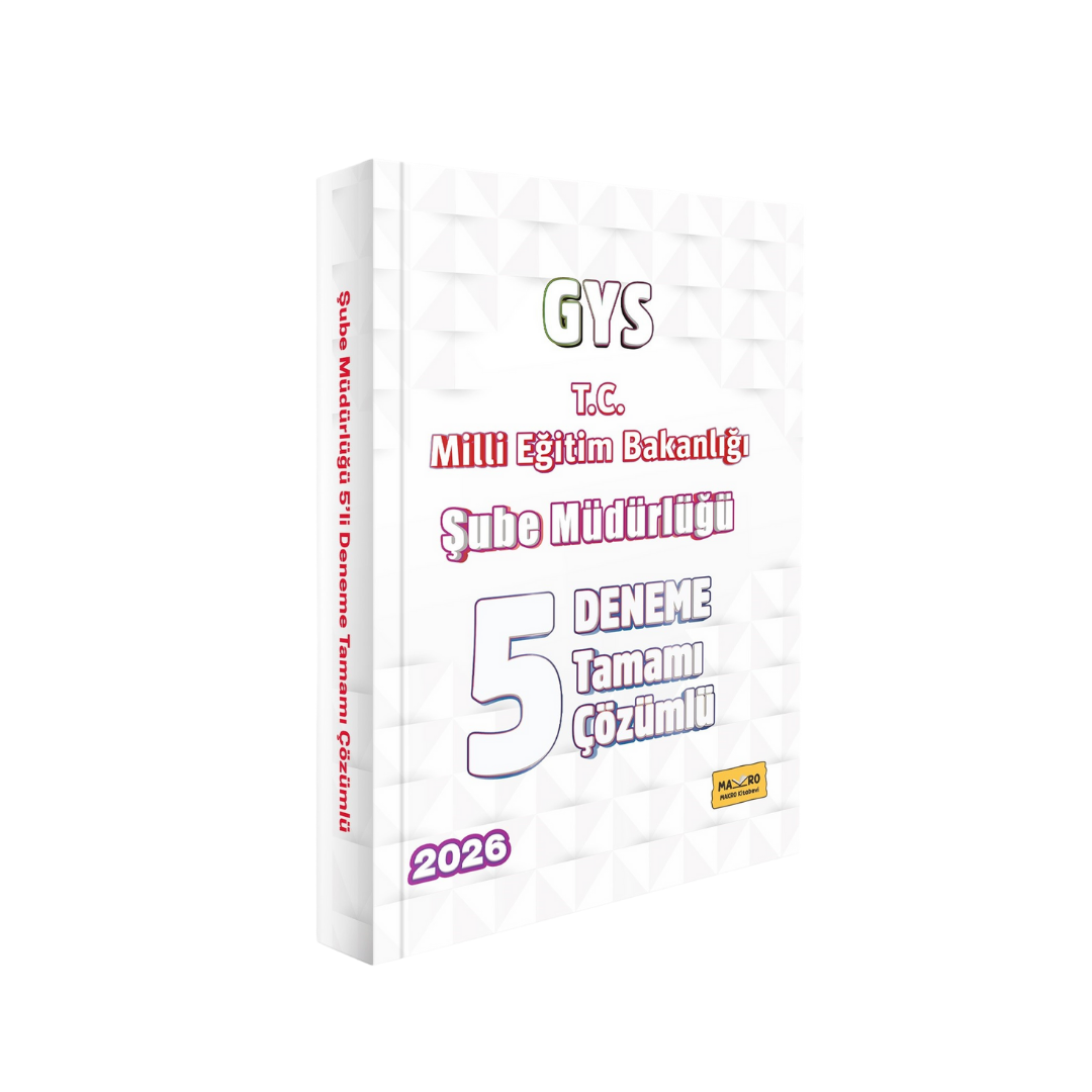 2026 T.C. Milli Eğitim Bakanlığı GYS Şube Müdürlüğü Tamamı Çözümlü 5 Deneme Makro Kitap