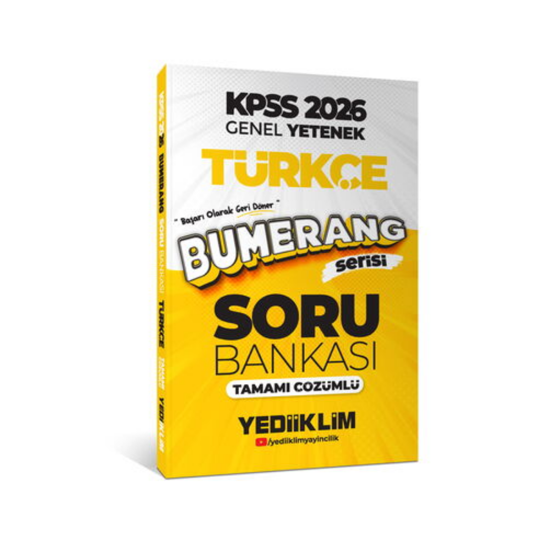 2026 KPSS Genel Yetenek Bumerang Türkçe Tamamı Çözümlü Soru Bankası Yediiklim Yayınları