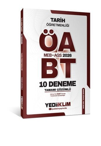 2026 MEB AGS ÖABT Tarih Öğretmenliği Tamamı Çözümlü 10 Deneme Sınavı Yediiklim Yayınları