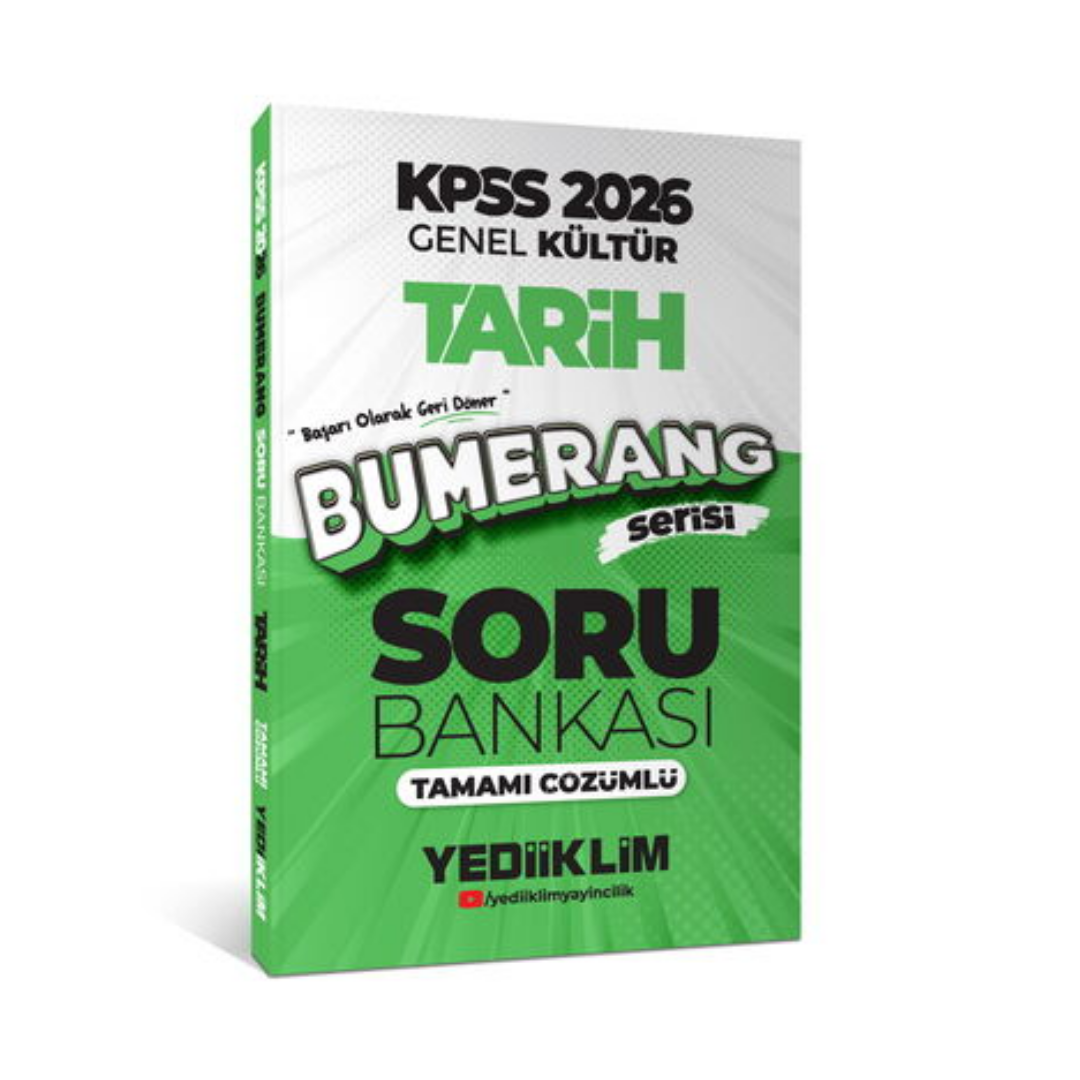 2026 KPSS Genel Kültür Bumerang Tarih Tamamı Çözümlü Soru Bankası Yediiklim Yayınları