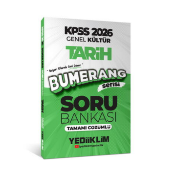 Yediiklim Yayınları 2026 KPSS Genel Kültür Bumerang Tarih Tamamı Çözümlü Soru Bankası