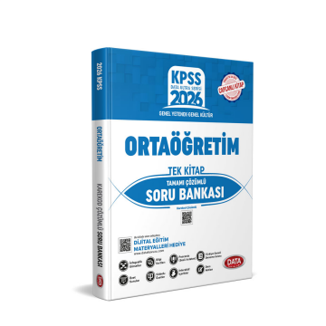Data Yayınları 2026 KPSS GY GK Ortaöğretim Tek Kitap Tamamı Karekod Çözümlü Soru Bankası