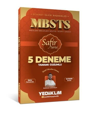 MBSTS Safir Serisi Tamamı Çözümlü 5 Deneme Sınavı Yediiklim Yayınları