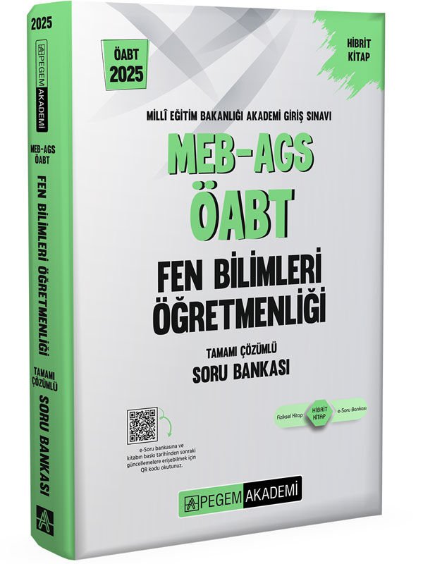 2025 MEB-AGS-ÖABT Fen Bilimleri Tamamı Çözümlü Soru Bankası Pegem Yayınları