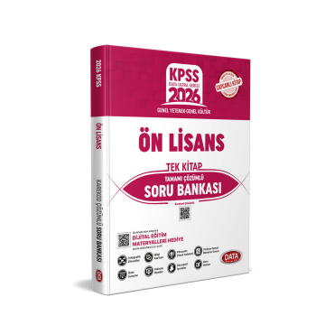 Data Yayınları 2026 KPSS GY GK Ön Lisans Tek Kitap Tamamı Karekod Çözümlü Soru Bankası