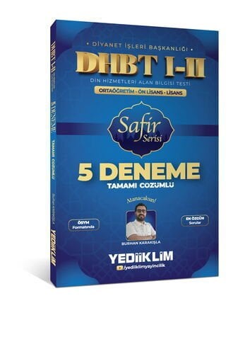 DHBT I-II Ortaöğretim - Ön Lisans - Lisans Safir Serisi Tamamı Çözümlü 5 Deneme Sınavı Yediiklim Yayınları