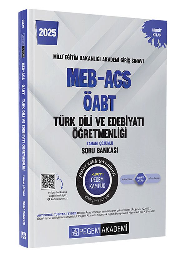 2025 MEB-AGS-ÖABT Türk Dili ve Edebiyat Tamamı Çözümlü Soru Bankası Pegem Yayınları