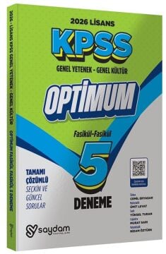 2026 KPSS Genel Yetenek Genel Kültür Lisans Optimum 5 Deneme Fasikül Çözümlü Saydam Yayınları