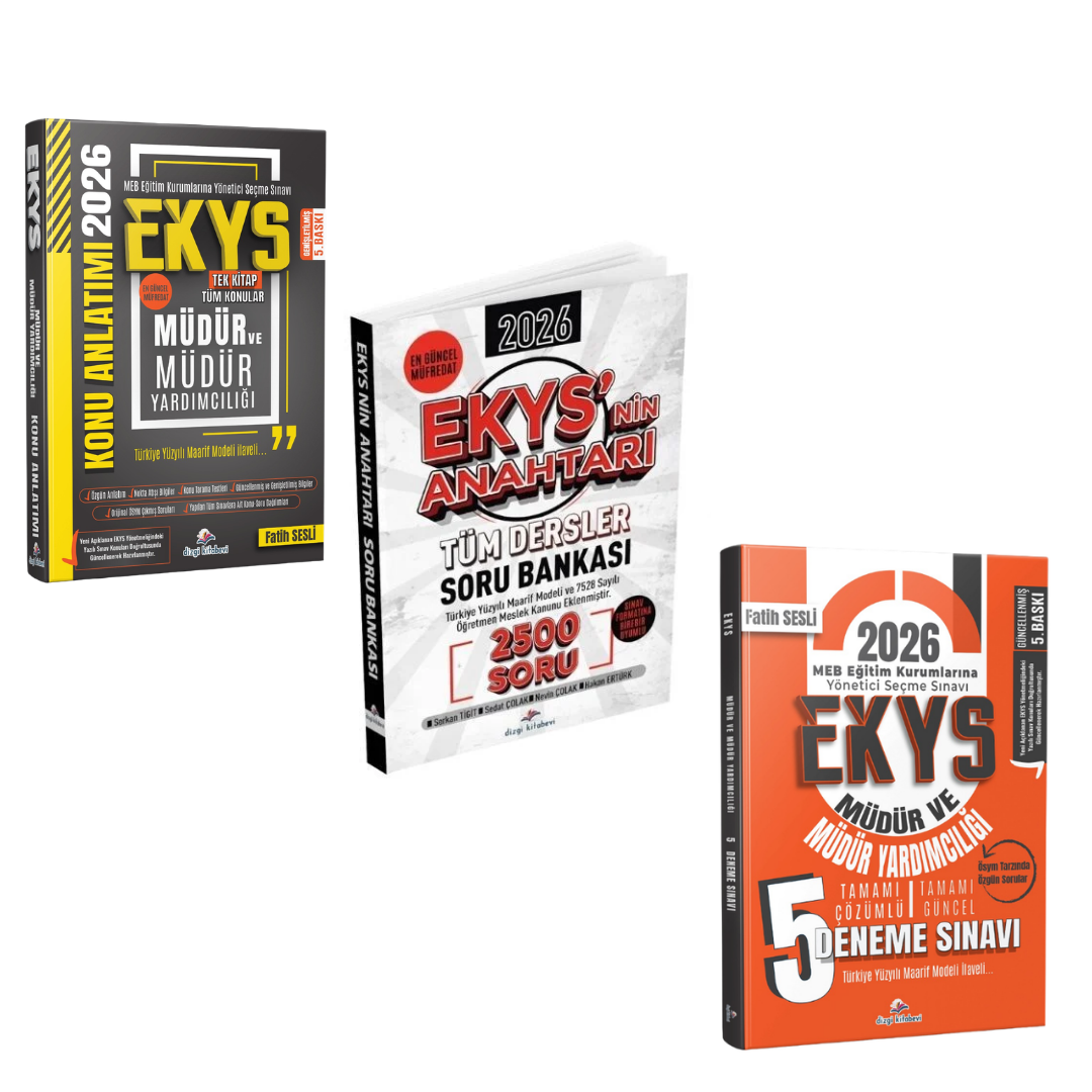 Dizgi Kitap 2026 MEB EKYS Müdür ve Müdür Yardımcılığı Konu Anlatım Soru Bankası 5 Deneme 3'lü Set