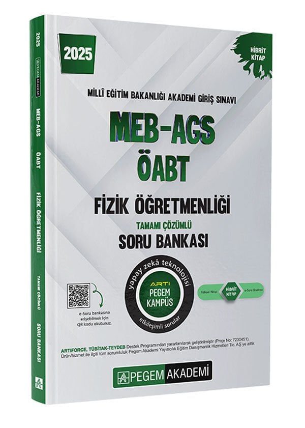 2025 MEB-AGS-ÖABT Fizik Öğretmenliği Tamamı Çözümlü Soru Bankası Pegem Yayınları