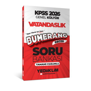 Yediiklim Yayınları 2026 KPSS Genel Kültür Bumerang Vatandaşlık Tamamı Çözümlü Soru Bankası