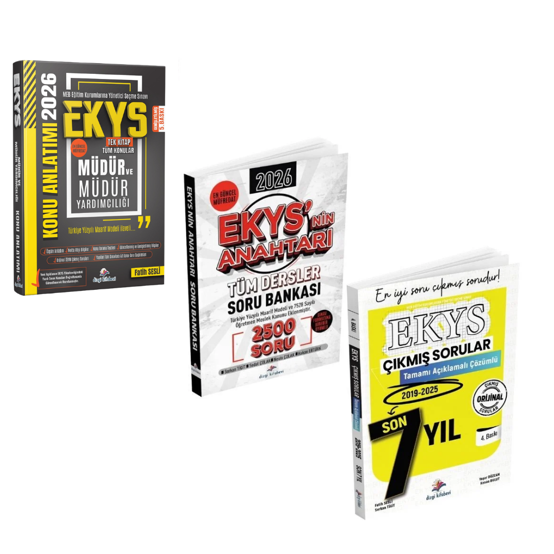 Dizgi Kitap 2026 MEB EKYS Müdür ve Müdür Yardımcılığı Konu Anlatımı & Ekys'nin Anahtarı Tüm Dersler Soru Bankası & MEB EKYS Son 7 Yıl Çıkmış Sorular Seti