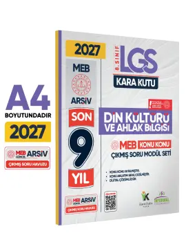 İnformal Yayınları 2027 LGS 8. Sınıf Din Kültürü Karakutu MEB Çıkmış Soru Modülü Video/PDF Çözümlü Konu Konu Son 9 Yıl
