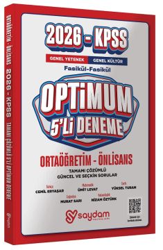 Saydam 2026 KPSS Lise Ortaöğretim Ön Lisans Optimum 5 Deneme Fasikül Çözümlü Saydam Yayınları