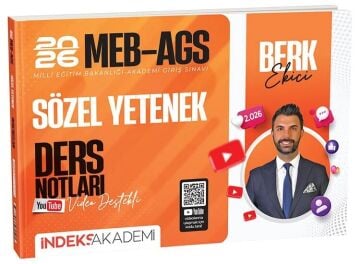2026 MEB-AGS Sözel Yetenek Video Ders Notları - Berk Ekici İndeks Akademi Yayıncılık