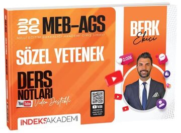 İndeks Akademi Yayıncılık 2026 MEB-AGS Sözel Yetenek Video Ders Notları - Berk Ekici