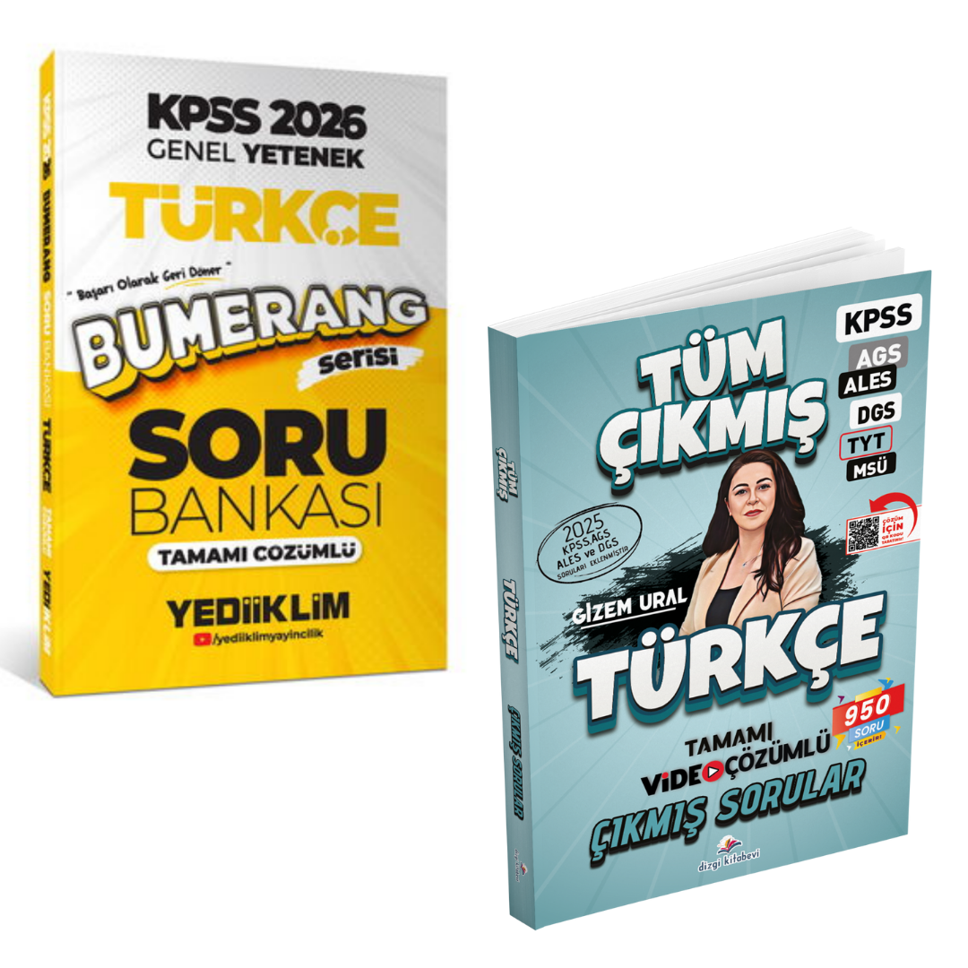 2026 KPSS Genel Yetenek Bumerang Türkçe Tamamı Çözümlü Soru Bankası & KPSS Türkçe Tüm Sınavlar Tamamı Video Çözümlü Çıkmış Sorular Seti