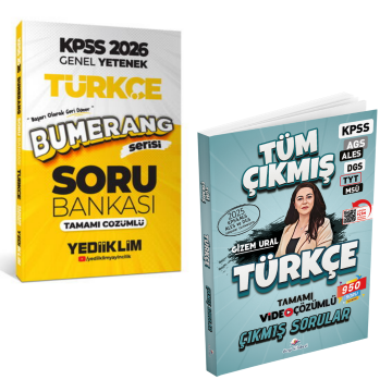 2026 KPSS Genel Yetenek Bumerang Türkçe Tamamı Çözümlü Soru Bankası & KPSS Türkçe Tüm Sınavlar Tamamı Video Çözümlü Çıkmış Sorular Seti