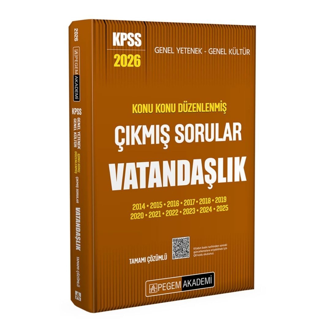 2026 KPSS Genel Yetenek Genel Kültür Konu Konu Düzenlenmiş Tamamı Çözümlü Çıkmış Sorular VATANDAŞLIK Pegem Yayınları