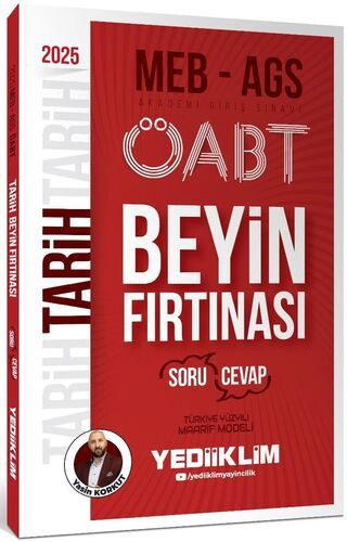 2025 MEB AGS ÖABT Tarih Beyin Fırtınası (Soru-Cevap) Yediiklim Yayınları