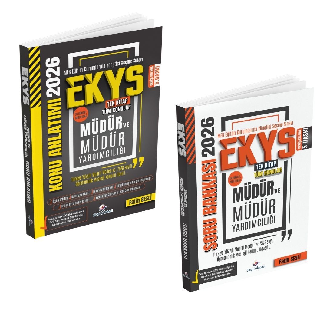 Dizgi Kitap 2026 MEB EKYS Müdür ve Müdür Yardımcılığı Konu Anlatımı ve MEB EKYS Müdür ve Müdür Yardımcılığı Soru Bankası Kazandıran Süper 2'li Set