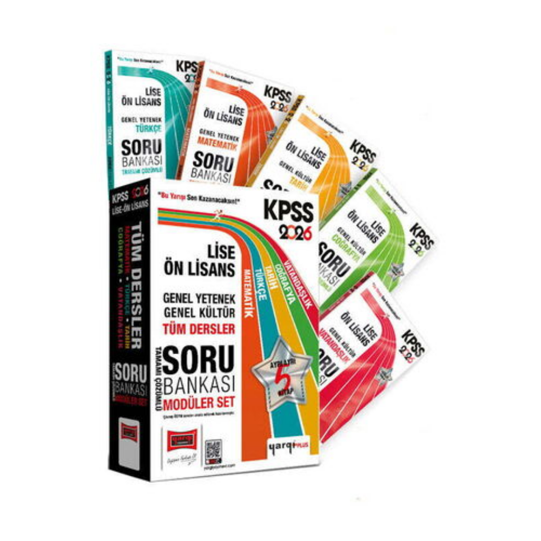 2026 KPSS Lise Ön Lisans GK-GY Tüm Dersler Tamamı Çözümlü Modüler Soru Bankası Seti (5 Kitap) Yargı Yayınları