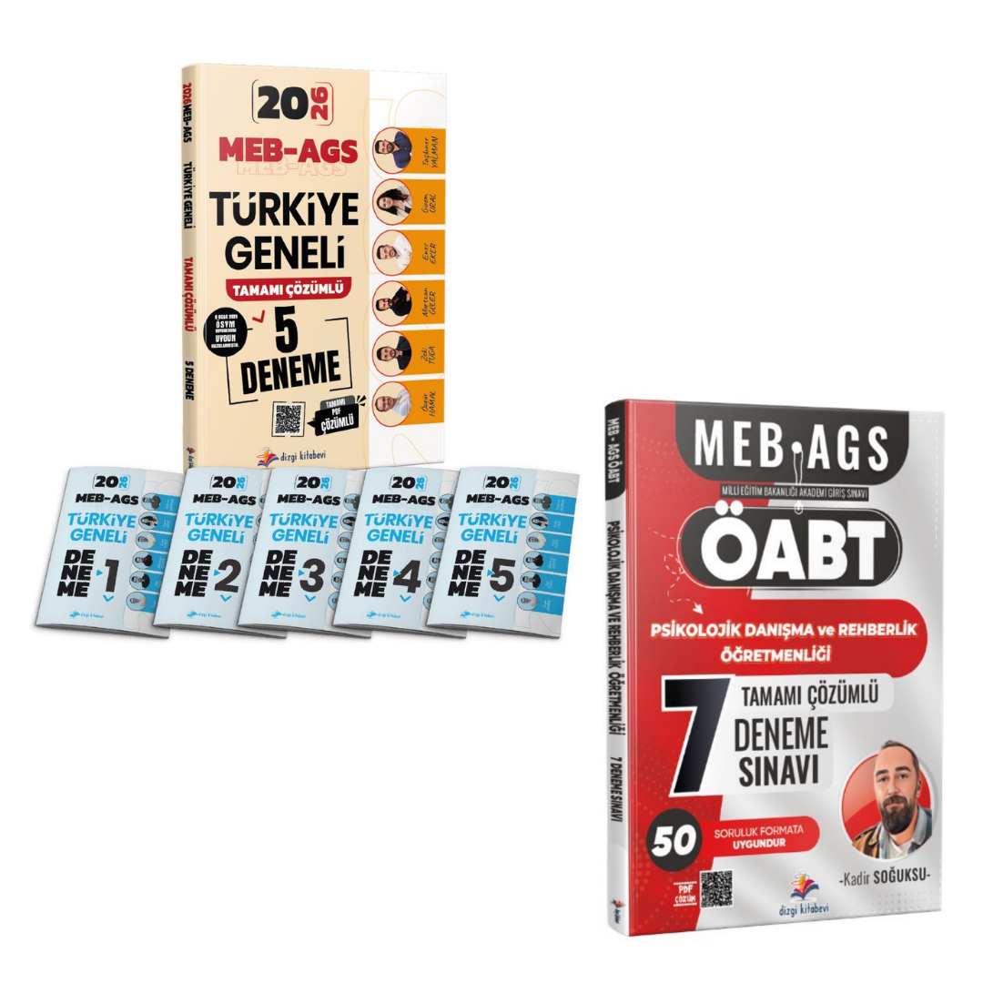 Dizgi Kitap 2026 Meb Ags ÖABT Psikolojik Danışma ve Rehberlik Öğretmenliği 7 Deneme & MEB AGS Türkiye Geneli 5 Deneme Sınavı Seti