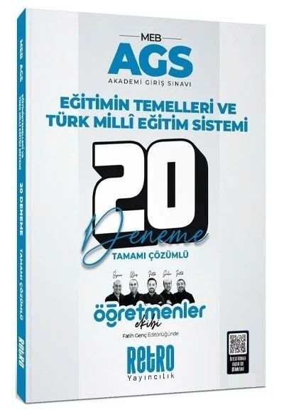 2025 MEB-AGS Eğitimin Temelleri ve Türk Milli Eğitim Sistemi Öğretmenler Ekibi 20 Deneme Çözümlü Retro Yayıncılık