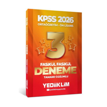 Yediiklim Yayınları 2026 KPSS Ortaöğretim-Önlisans Genel Yetenek Genel Kültür Tamamı Çözümlü 3 Yıldız Fasikül Deneme