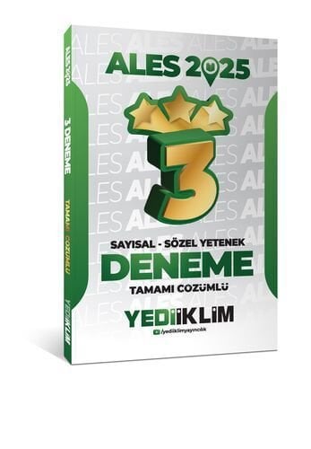 2025 ALES Sayısal Sözel Yetenek Tamamı Çözümlü 3 Yıldız Deneme Yediiklim Yayınları