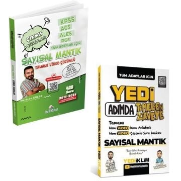 Dizgi Kitap ALES DGS KPSS AGS Tüm Adaylar Sayısal Mantık Tamamı Çözümlü Çıkmış Sorular ve Yedi Adımda Temelden Zirveye Sayısal Mantık Konu Anlatımlı Soru Bankası Yediiklim Yayınları Seti