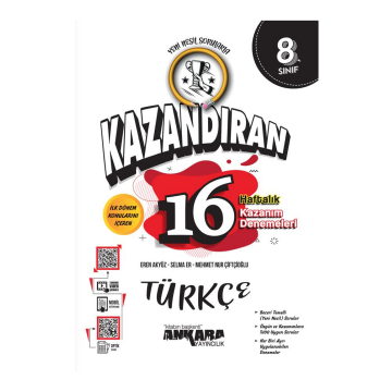 Ankara Yayıncılık 8. Sınıf Türkçe Kazandıran 16 Haftalık Kazanım Denemeleri
