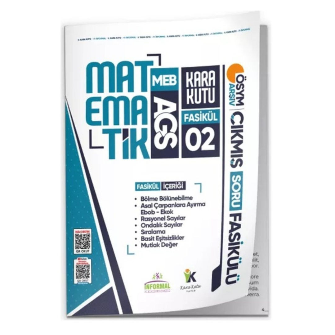 2026 MEB AGS Matematik Kara Kutu 2.Fasikül ÖSYM Çıkmış Soru BÖLME BÖLÜNEBİLME MUTLAK DEĞER Modüler İnformal Yayınları