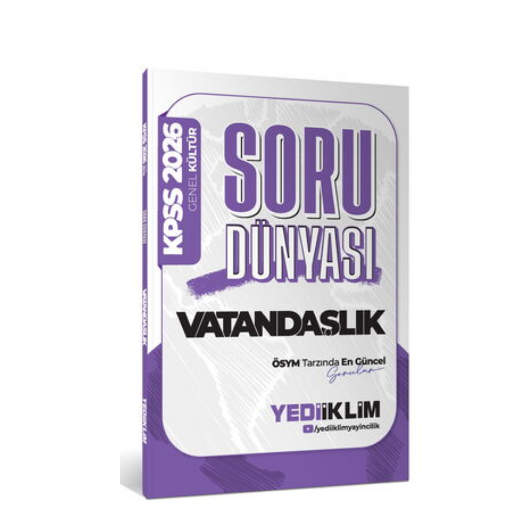 2026 Genel Kültür Vatandaşlık Soru Dünyası Yediiklim Yayınları