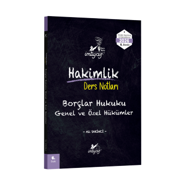 İmtiyaz Yayınları 2026 Hakimlik Borçlar Hukuku Genel ve Özel Hükümler Ders Notları