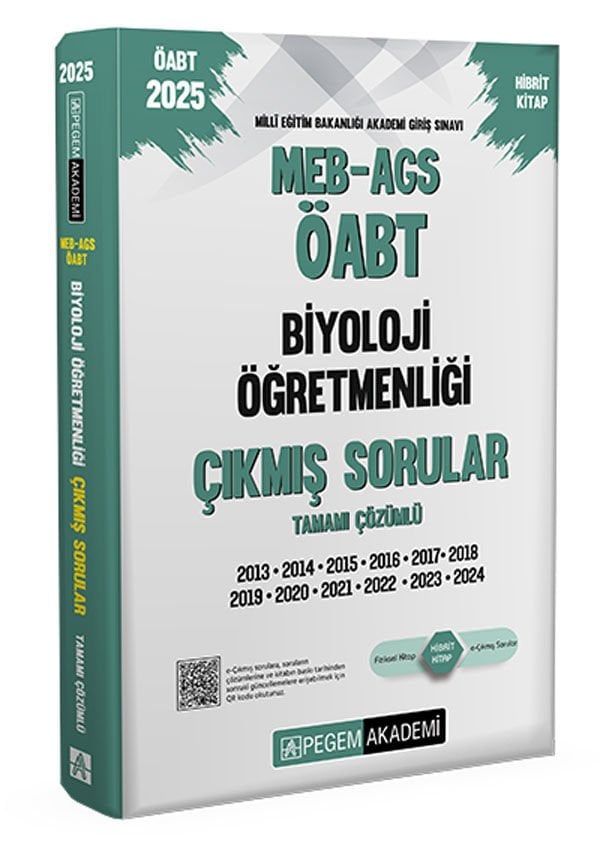 2025 MEB-AGS-ÖABT Biyoloji Öğretmenliği Tamamı Çözümlü Çıkmış Sorular Pegem Yayınları