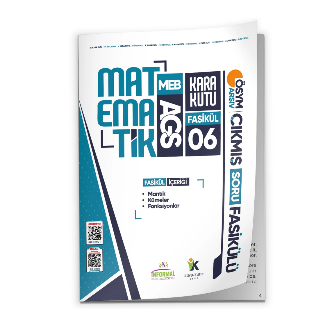 2026 MEB AGS Matematik Kara Kutu 6.Fasikül ÖSYM Çıkmış Soru MANTIK-KÜMELER-FONKSİYONLAR Modüler Set İnformal Yayınları