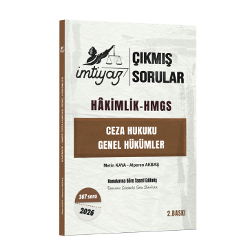 İmtiyaz Yayınları 2026 Hakimlik HMGS Ceza Hukuku Genel Hükümler Çıkmış Sorular