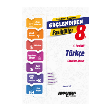 Ankara Yayıncılık 8. Sınıf LGS Türkçe Güçlendiren 1. Fasikül