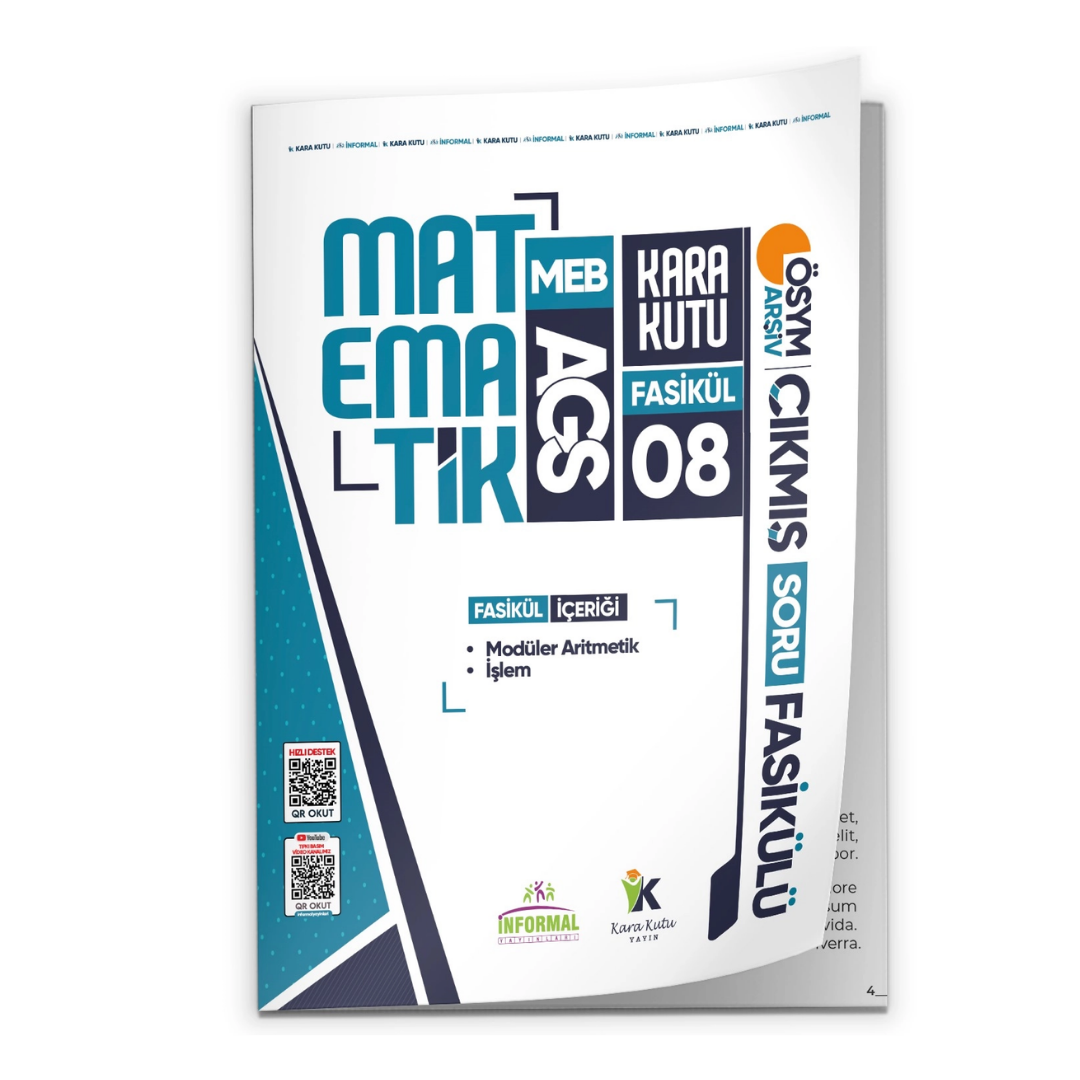 2026 MEB-AGS Matematik Kara Kutu Akademik 8.Fasikül ÖSYM Çıkmış Soru İşlem ve Modüler Fasikül İnformal Yayınları