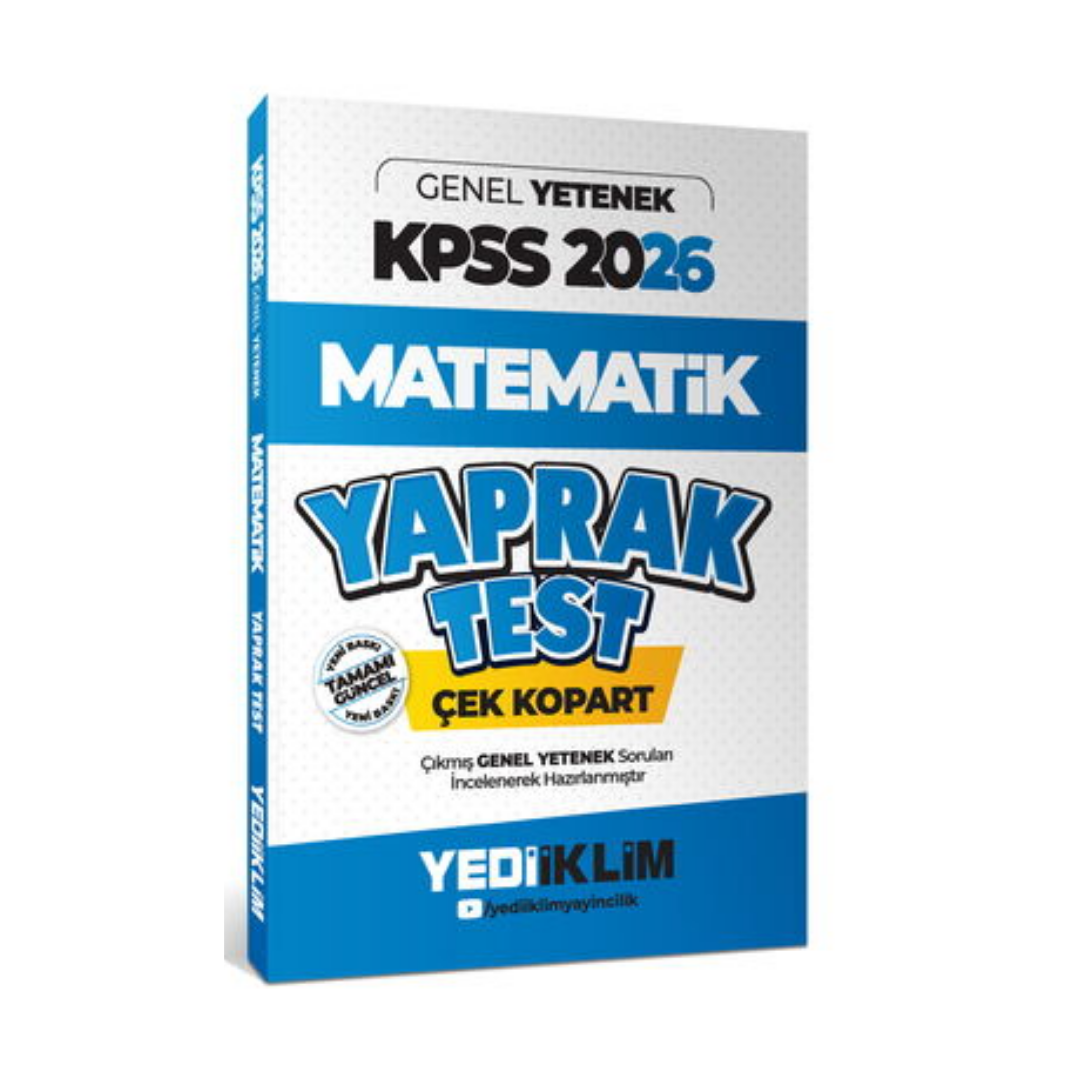 2026 KPSS Genel Yetenek Matematik Çek Kopart Yaprak Test Yediiklim Yayınları