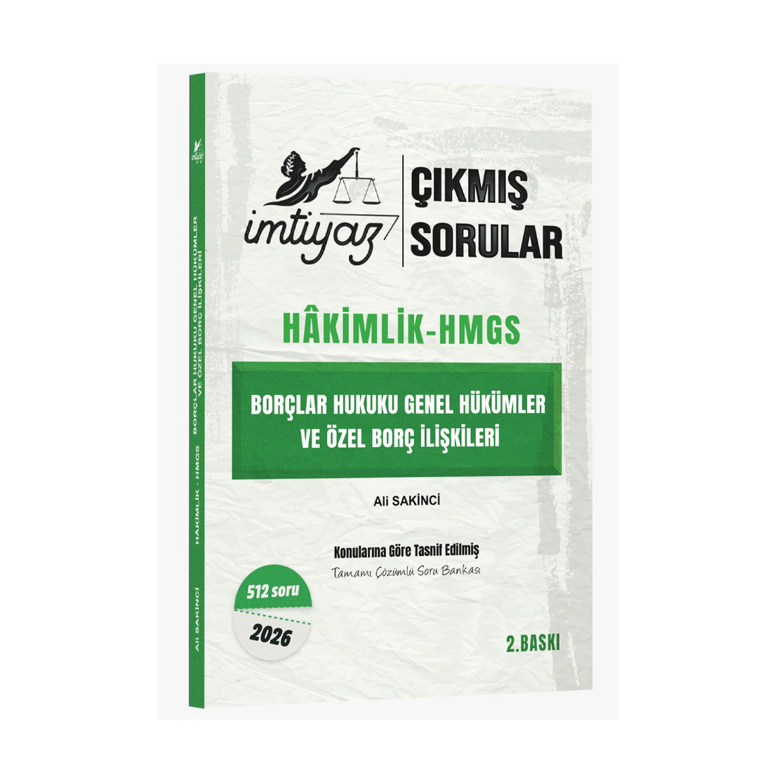 İmtiyaz Yayınları 2026 Hakimlik HMGS Borçlar Hukuku Genel Hükümler ve Özel Borç İlişkileri Çıkmış Sorular
