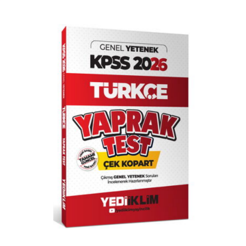 Yediiklim Yayınları 2026 KPSS Genel Yetenek Türkçe Çek Kopart Yaprak Test