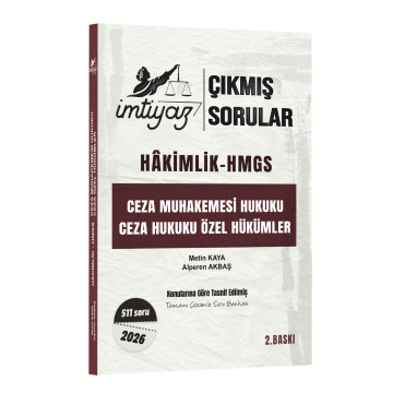 İmtiyaz Yayınları 2026 Hakimlik HMGS Ceza Muhakemesi Hukuku, Ceza Hukuku Özel Hükümler Çıkmış Sorular