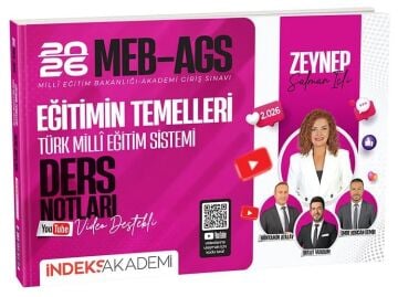 İndeks Akademi 2026 MEB-AGS Eğitimin Temelleri ve Türk Milli Eğitim Sistemi Video Ders Notları - Zeynep Salman İçli İndeks Akademi Yayıncılık
